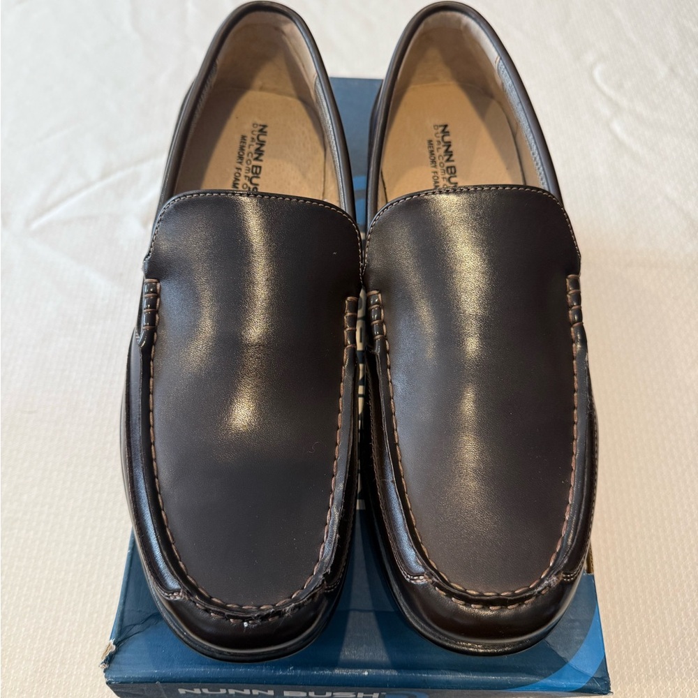 Nunn Bush Men's Dark Brown Slip-On Loafers